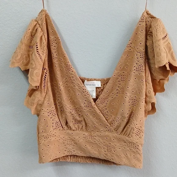 Urban Romantics Crop Top XS eyelet Design - Picture 1 of 6